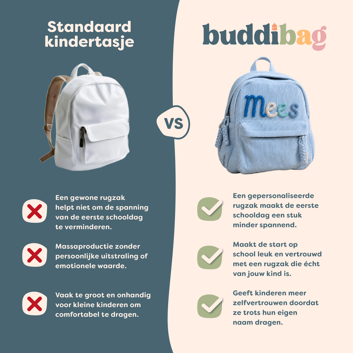 BuddiBag™ – Gepersonaliseerde Rugzak Met Eigen Naam